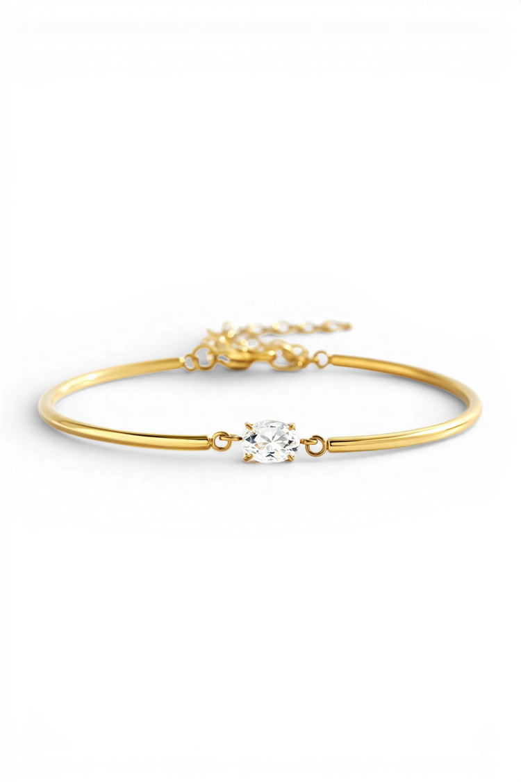 Oval Gemstone Cuff Bracelet — view 5