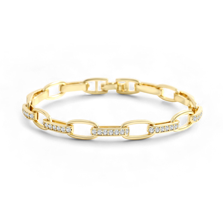 Interlinked Diamond Paperclip Bracelet — view 4