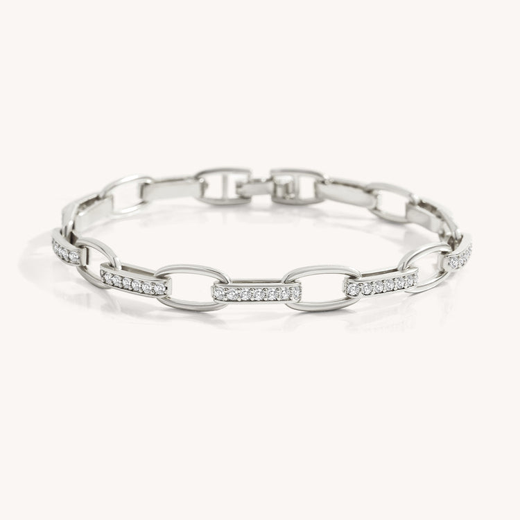 Interlinked Diamond Paperclip Bracelet — view 7