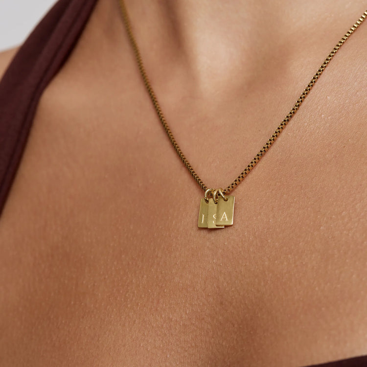 Tag Initial Necklace — view 2