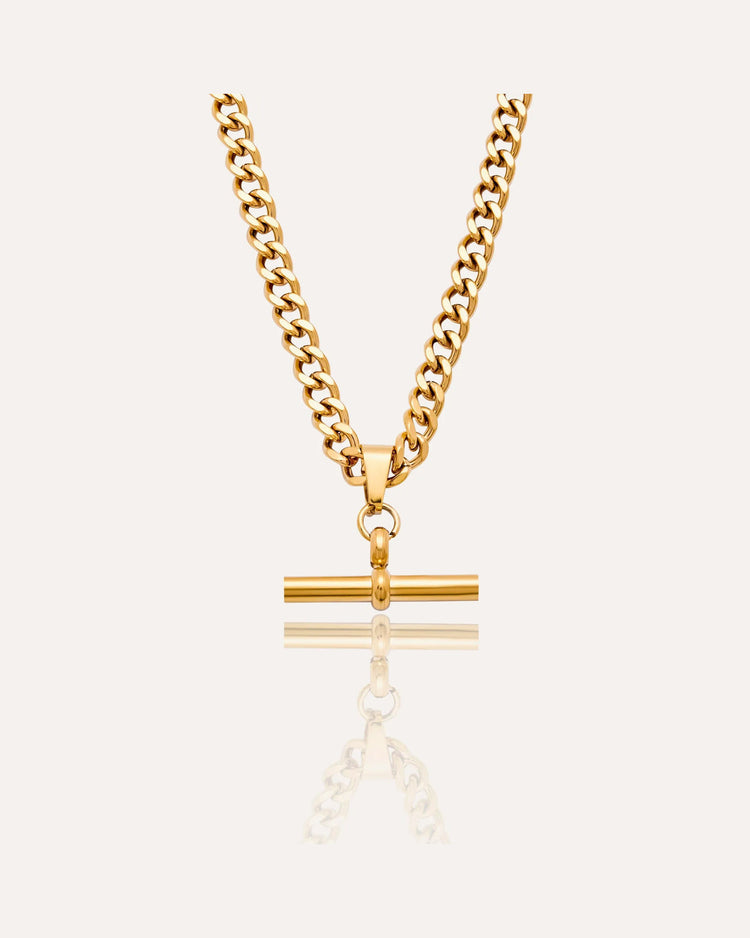 Curb Chain Fob Necklace by MATCHIN