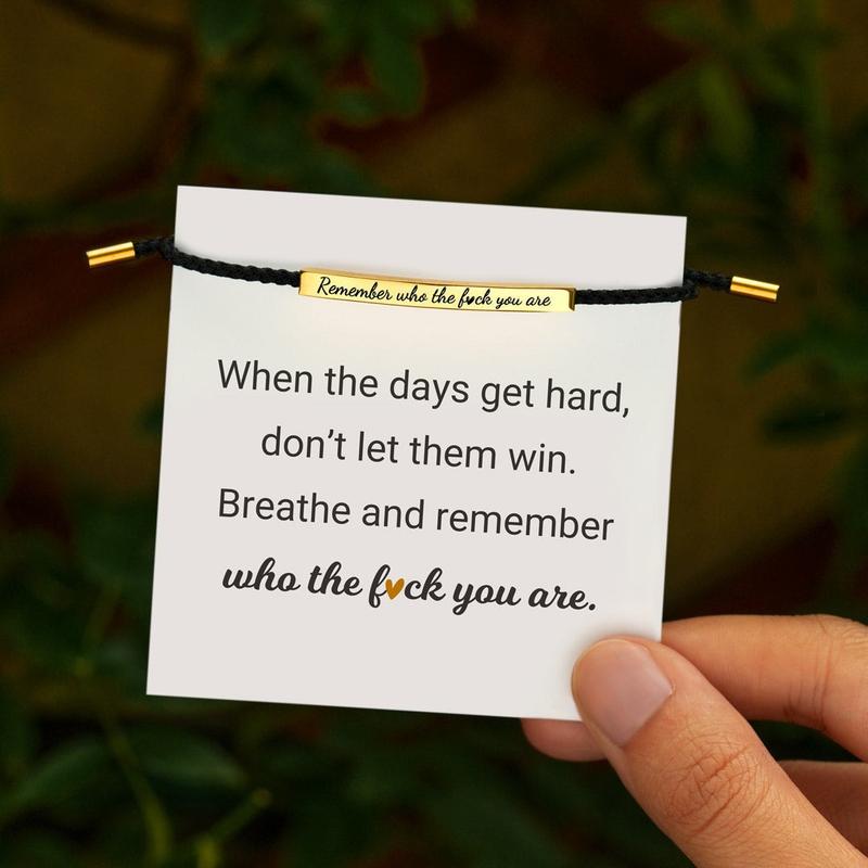 Black and Gold bracelet, second message, on card