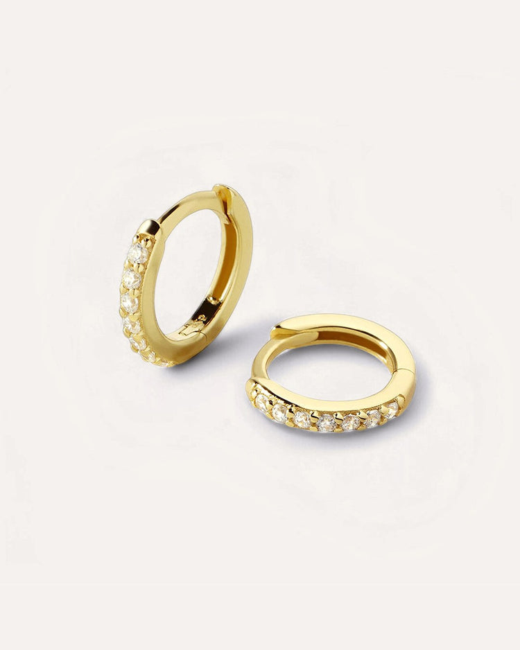 Pave Huggie Hoop Earrings by MATCHIN