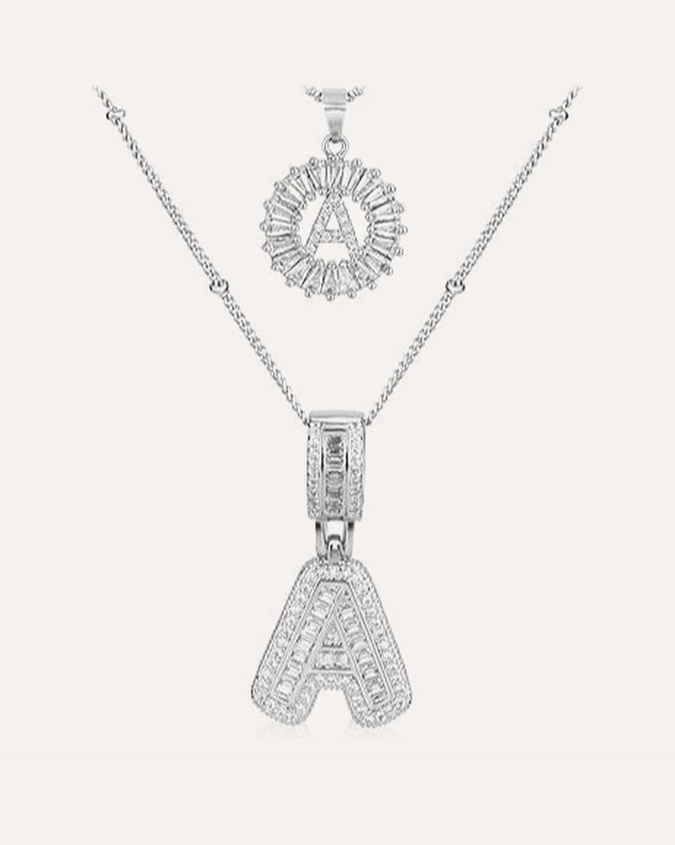 Pave Letter Initial Necklace Set by MATCHIN