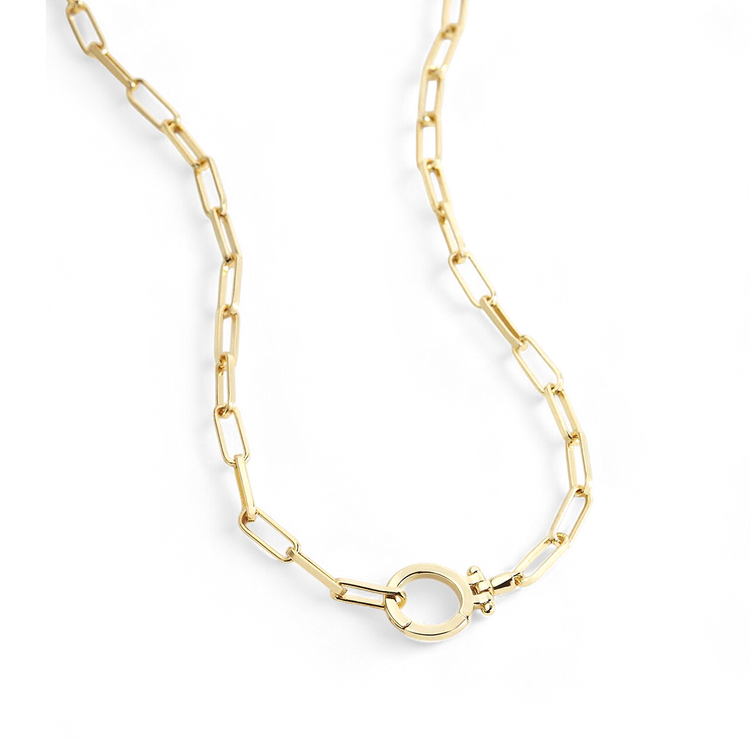 Paperclip Chain Necklace with Hinge Closure — view 5