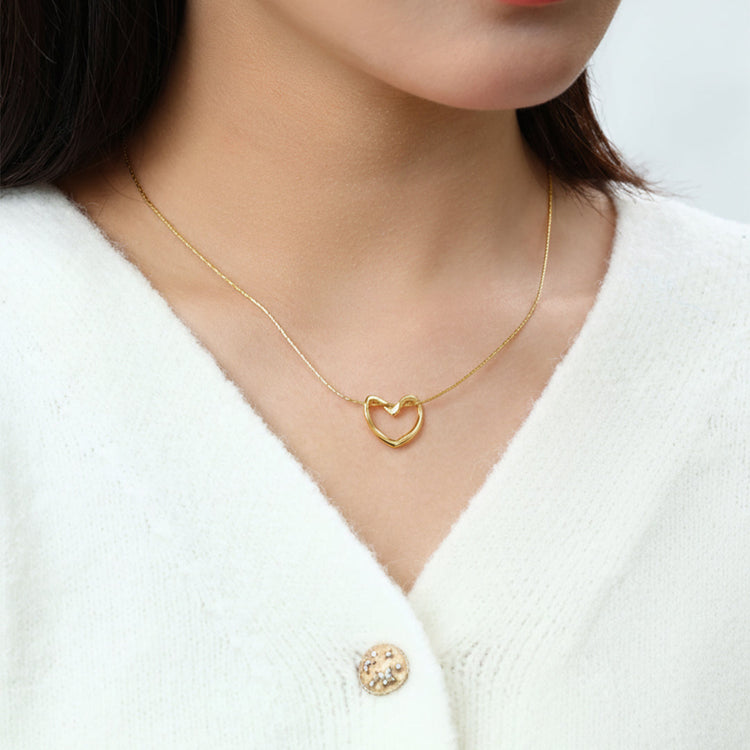 Open Heart Necklace — view 2