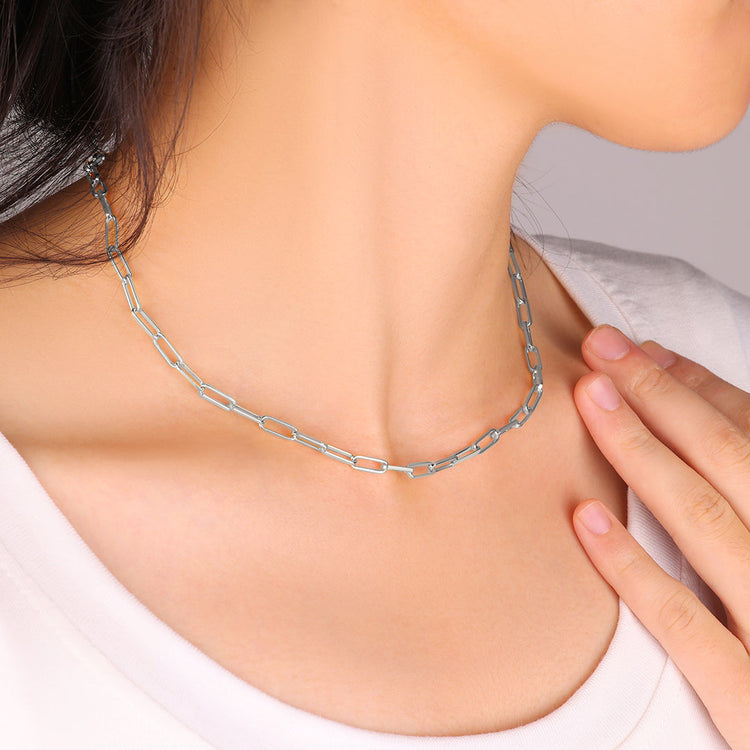 Paperclip Chain Necklace with Hinge Closure — view 7