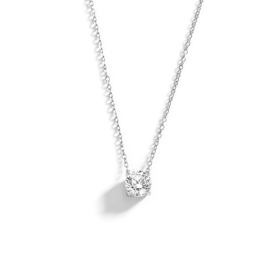 Dainty Solitaire Pendant Necklace — view 8