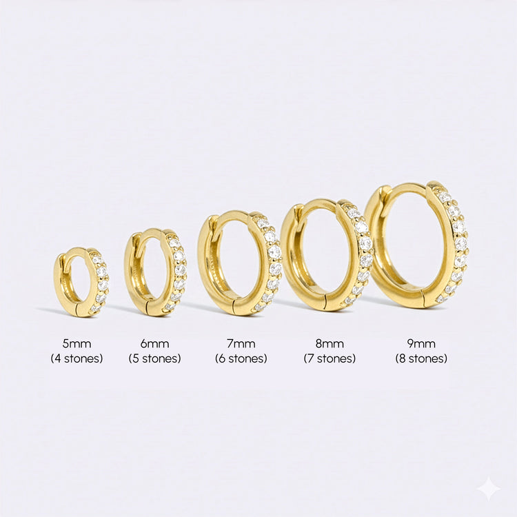Pave Huggie Hoop Earrings — view 10
