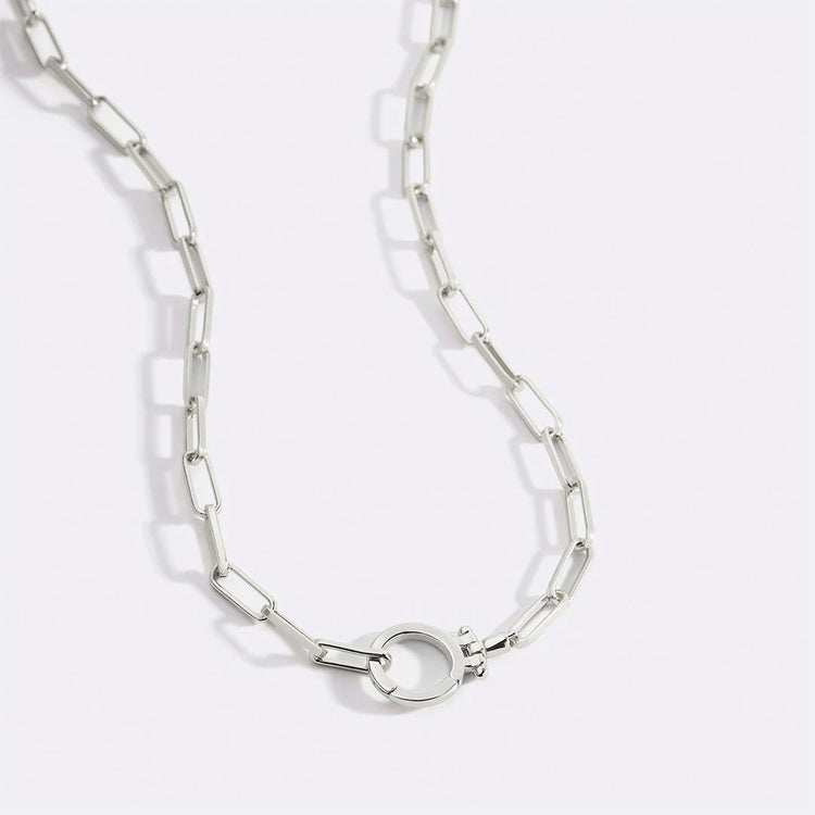 Paperclip Chain Necklace with Hinge Closure — view 12