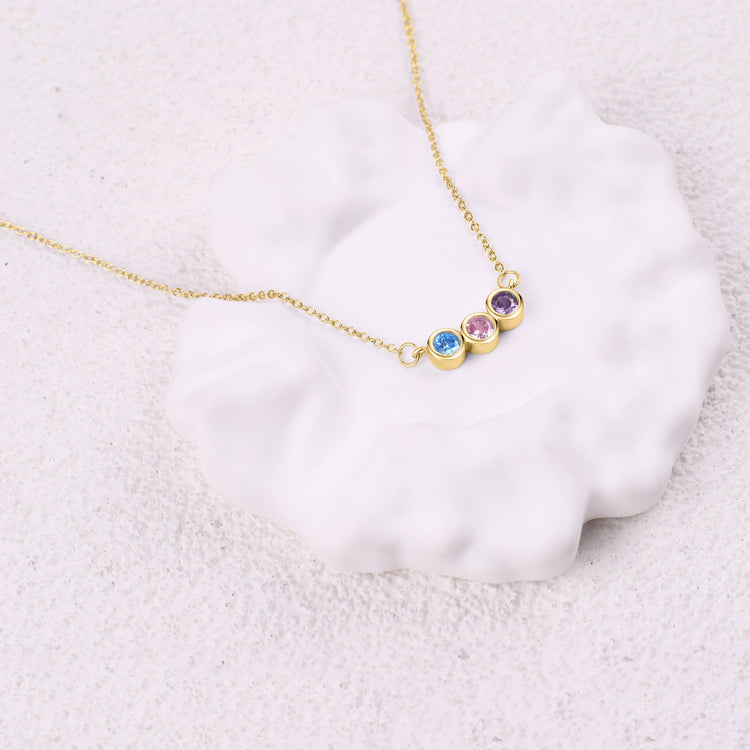 Dainty Family Birthstones Necklace — view 8