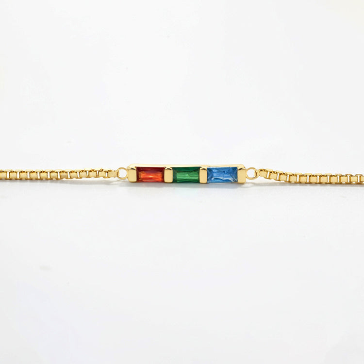 Dainty Baguette Birthstone Bracelet — view 9
