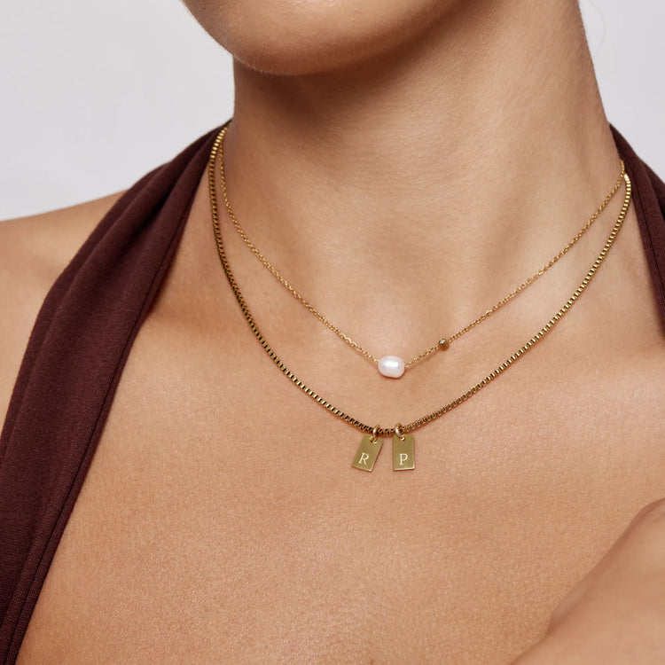 Tag Initial Necklace — view 3