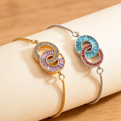 Personalized Linked Birthstone Bracelet