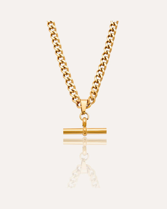 Curb Chain Fob Necklace by MATCHIN
