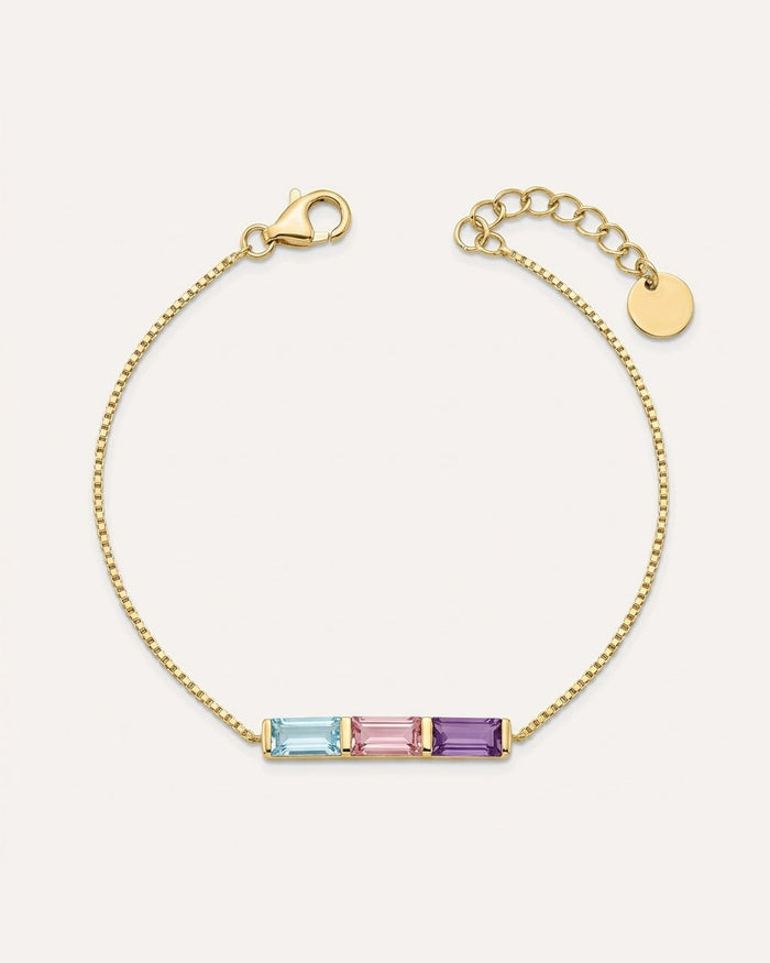 Dainty Baguette Birthstone Bracelet