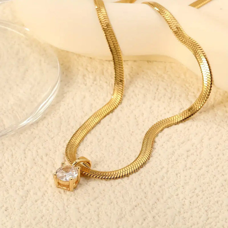 Elegant Rhinestone Pendant Necklace — view 3