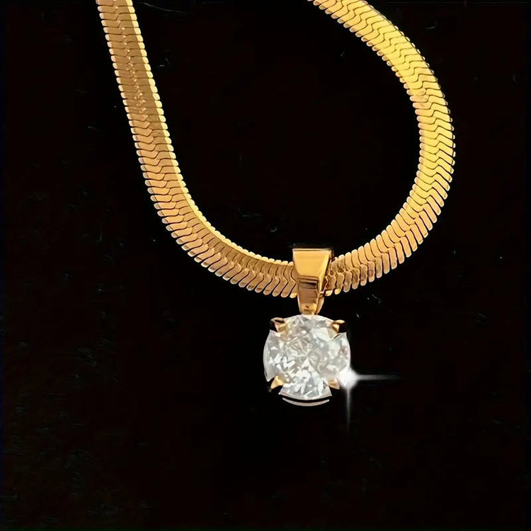 Elegant Rhinestone Pendant Necklace — view 4