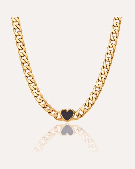 Ember Heart Curb Chain Necklace by MATCHIN