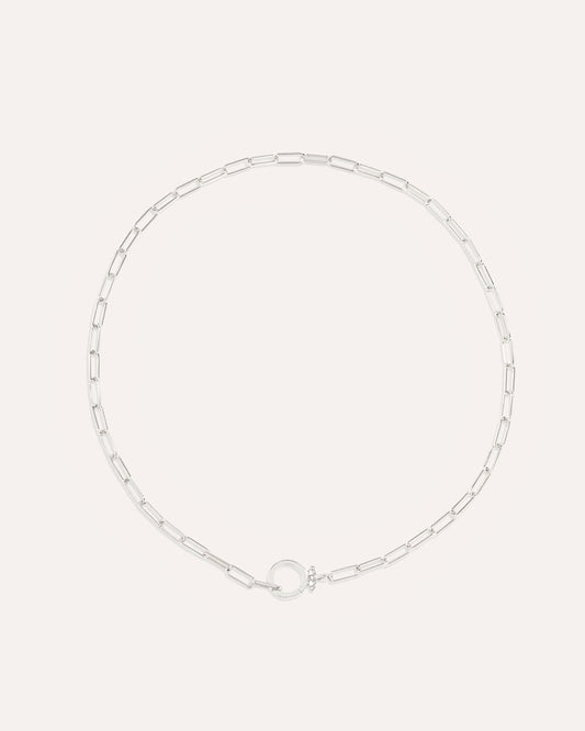 Paperclip Chain Necklace with Hinge Closure — view 3