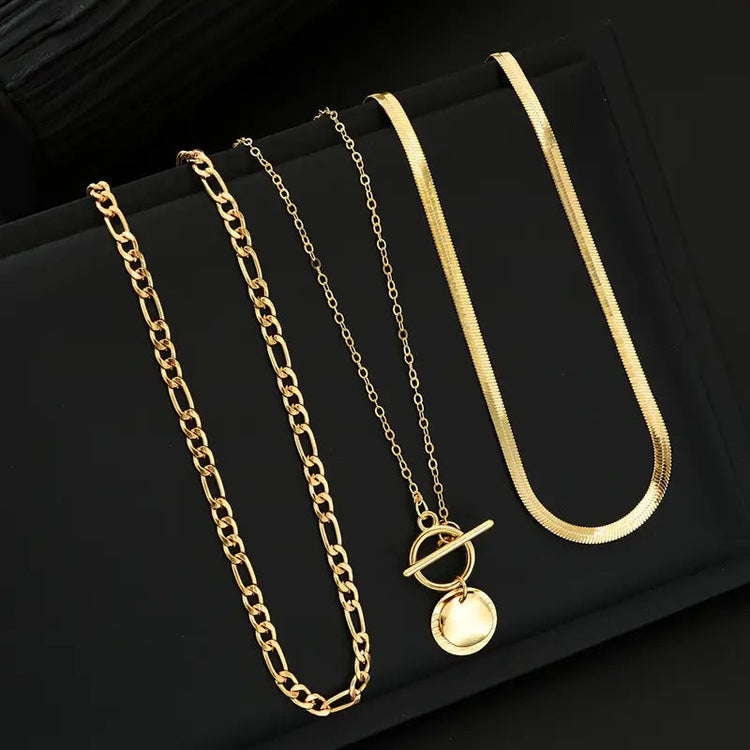 Savira Textured Coin Layered Necklace — view 4