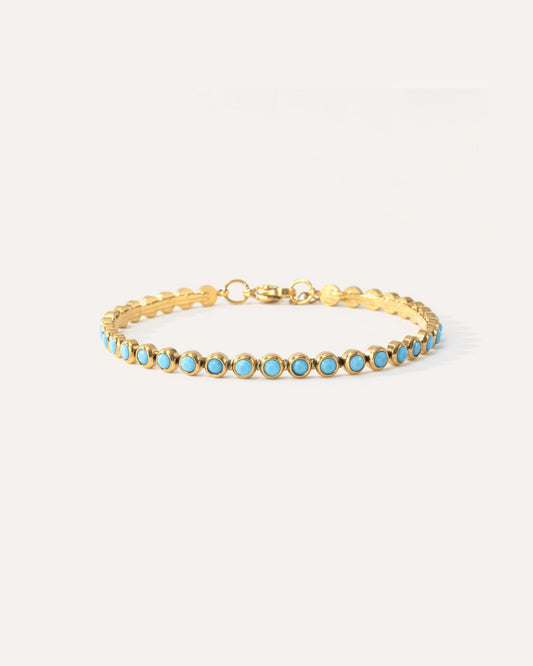 Turquoise Bezel Set Tennis Bracelet by MATCHIN